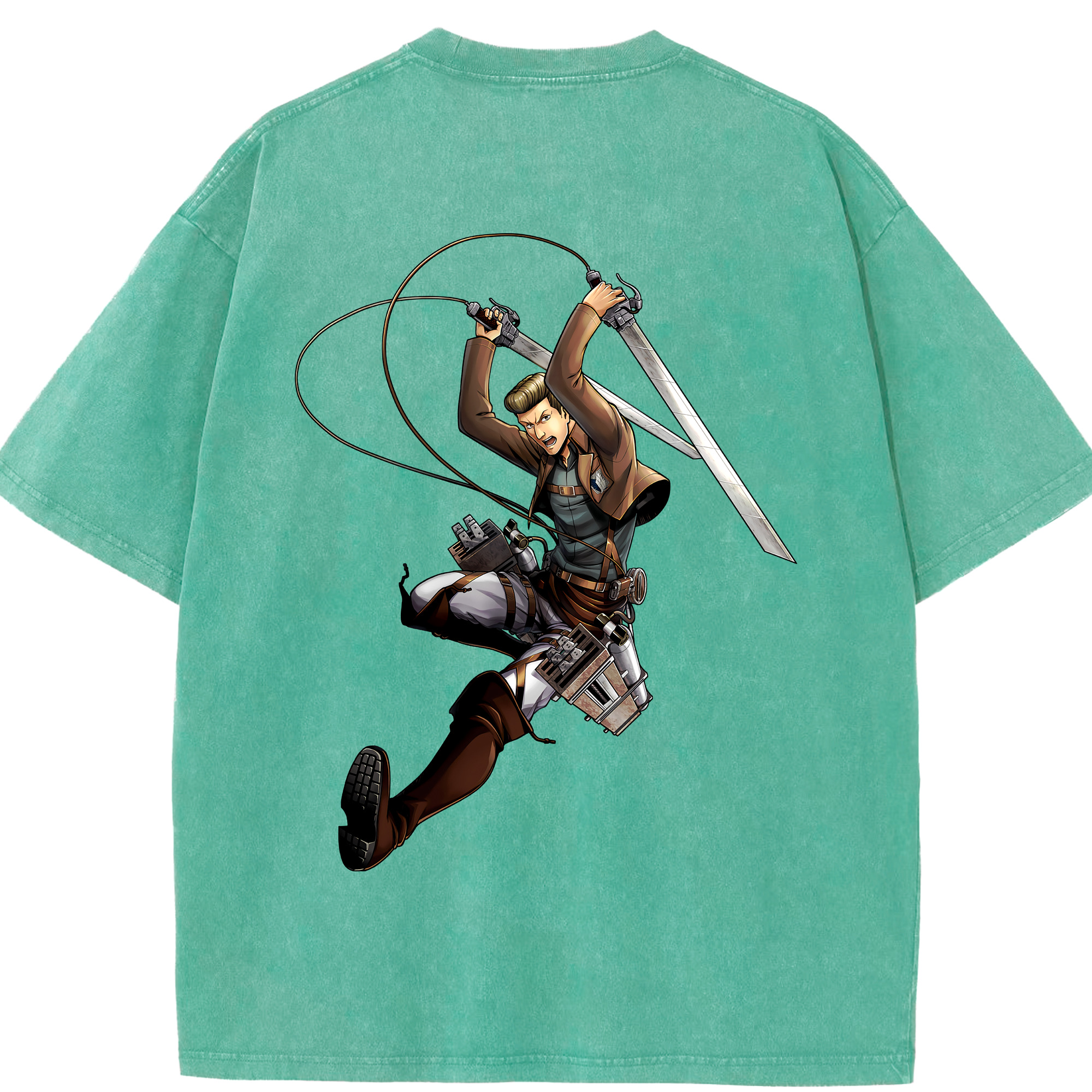 （画像用） 進撃の巨人 Attack on Titan 綿100% ヴィンテージ風 半袖Tシャツ（背面プリント）